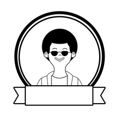 young man upperbody cartoon