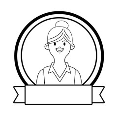 young woman upperbody cartoon