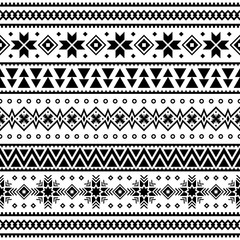 Merry Christmas ethnic Pattern. tribal xmas event design illustration vector. christmas design set in black and white color.  