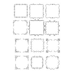 Vintage frames for your design. Hand drawn illustrations