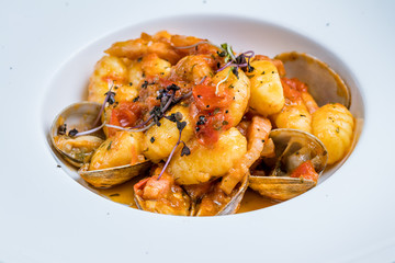 gnocchi with seafood