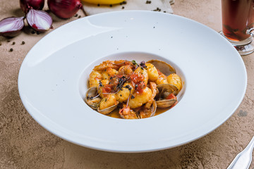 gnocchi with seafood