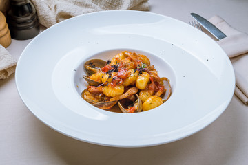 gnocchi with seafood