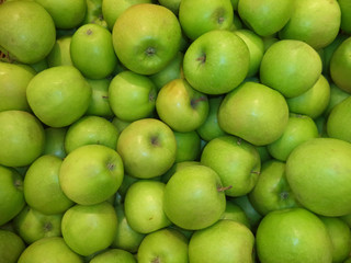 fresh ripe green apples