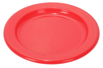 Simple plastic empty red plate