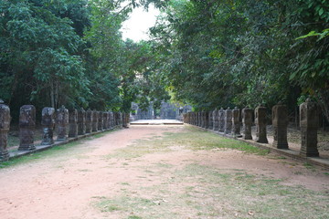 Siem Reap,Cambodia-Januay 12, 2019: The east causeway of Preah Khan, Siem Reap, Cambodia
