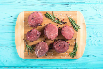Raw filet mignon