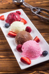 Mix of ice cream ball