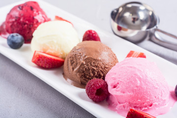 Mix of ice cream ball