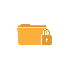 Folder lock icon graphic design template vector