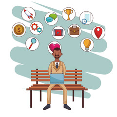 social media icons cartoon