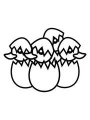 geschwister viele brüder freunde ei schlüpfen frisch geschlüpft küken huhn baby vogel kleines kind süß niedlich comic cartoon clipart ente design