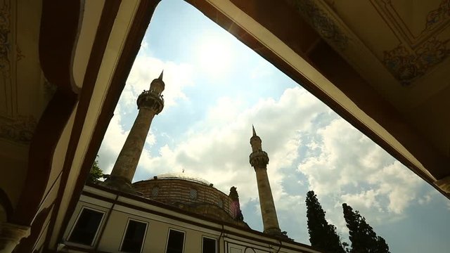 Bursa Ottoman Emir Sultan Mosque Courtyard Timelapse 2