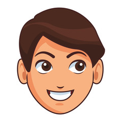 young man face cartoon