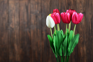 red and yellow flowers tulips for the feast day of St. Valentine's day