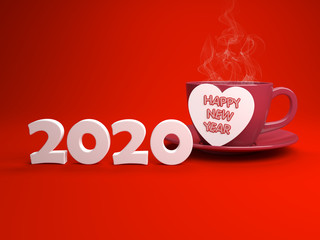 New Year 2020 Creative Design Concept - 3D Rendered Image