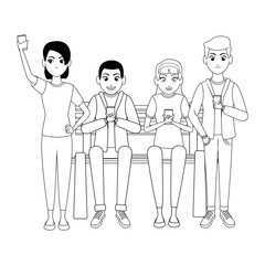 group of friends cartoon