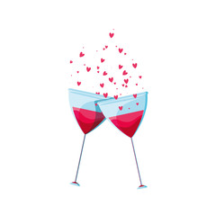 wine glasses toasting isolated icon