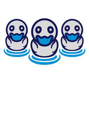 3 freunde team crew wasser schwimmen see küken von vorne huhn baby vogel kleines kind süß niedlich comic cartoon clipart ente design
