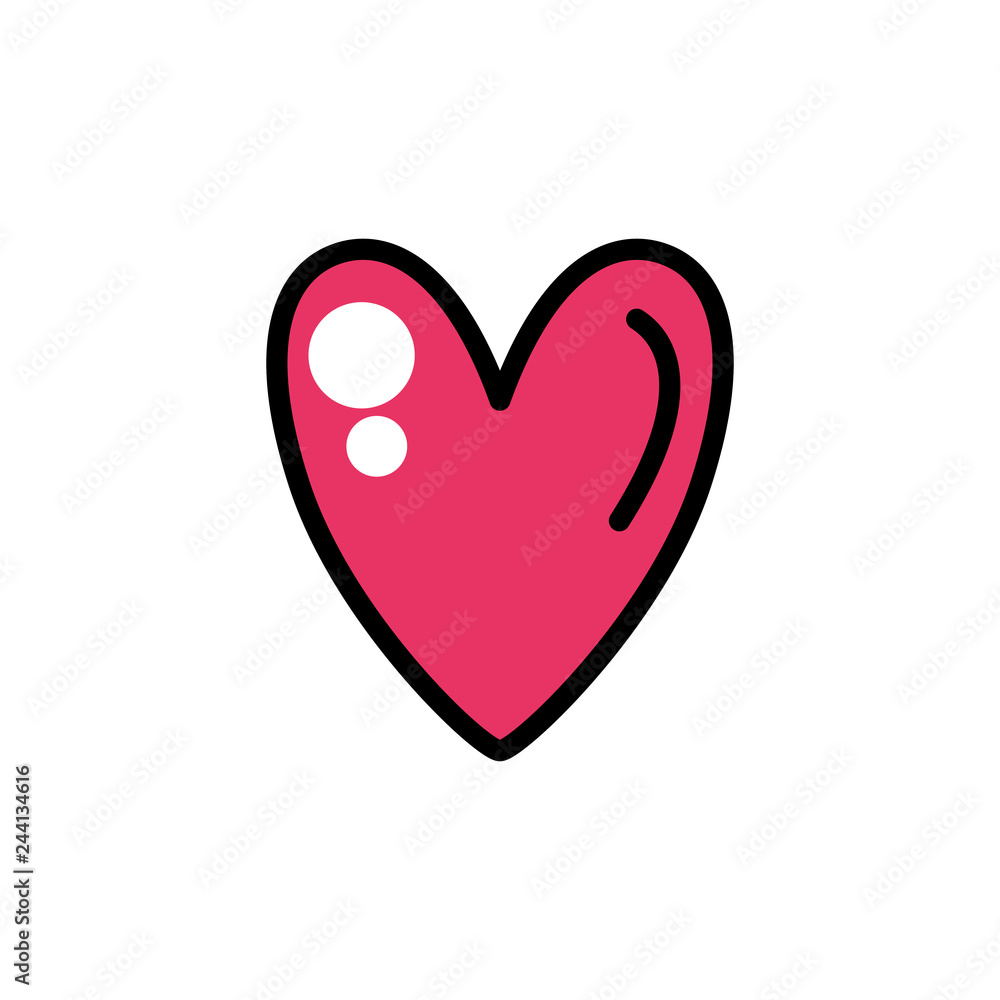 Wall mural heart love isolated icon