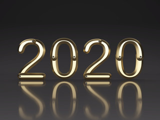 New Year 2020 Creative Design Concept - 3D Rendered Image