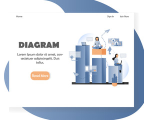 Business diagram vector website landing page design template