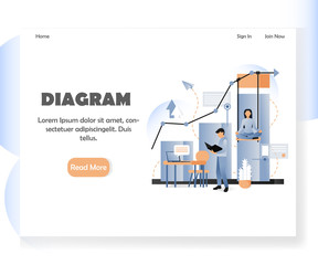 Business diagram vector website landing page design template