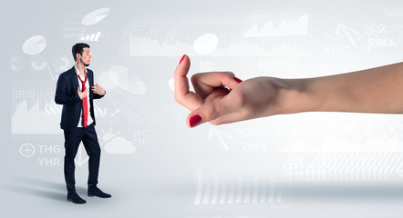 Distracted businessman with kisses on his face and business concept
