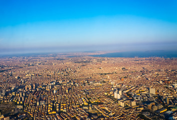 The beautiful landscape of the city of Istanbul from the air