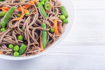 Soba noodles salad