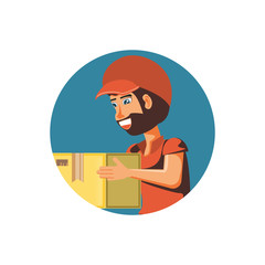 delivery worker with box avatar character