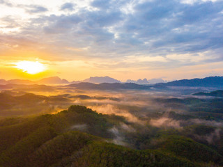 Fototapeta na wymiar Sunrise at Phu Ta Tun Viewpoint Phang nga province
