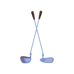 crossed sticks of golf isolated icon