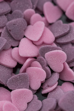 Purple ,Pink Candy Hearts,Colorful sweetss, sprinkle