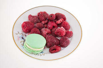  Macaron (French Macaroon)  macarons and Frozen berries 