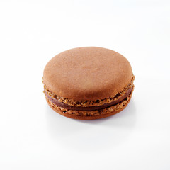Cute pastry macaron, on a white background