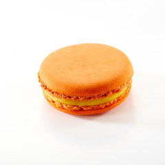 Cute pastry macaron, on a white background