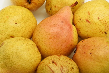  yellow pears and white grapes