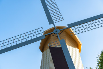 windmill against blue sky