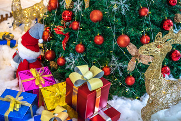 christmas tree and gifts