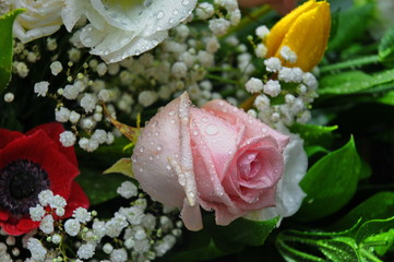 Wedding Car Decorated with Flowers.detail