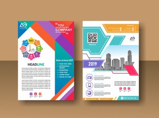 Fototapeta premium cover template a4 size. Business brochure design. Annual report cover. Vector illustration. 