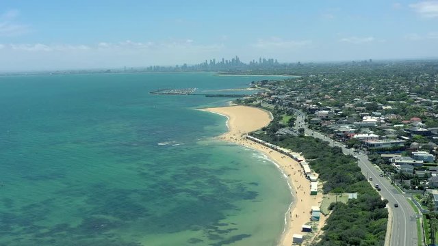 Dendy Street Beach in Brighton the Affluent Suburbs of Melbourne From the Air