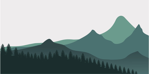 illustration of mountain scenery, mountain landscape background