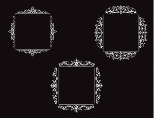 Vintage vector swirl frame set