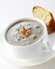 Delicious western soup on a white background