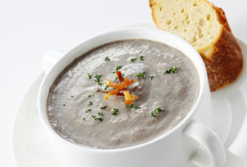 Delicious western soup on a white background