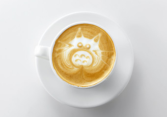 Delicious coffee drink on white background