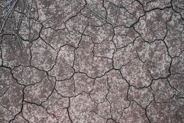 Dry land or dry soil. Cracked ground background.