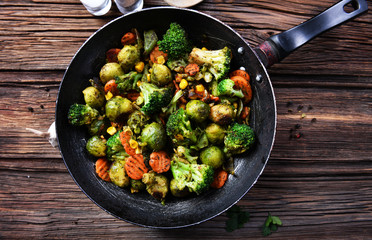 Grilled vegetables from the pan